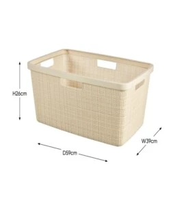 Cesta portabiancheria 'jute' keter bianco - 59x39x26 cm